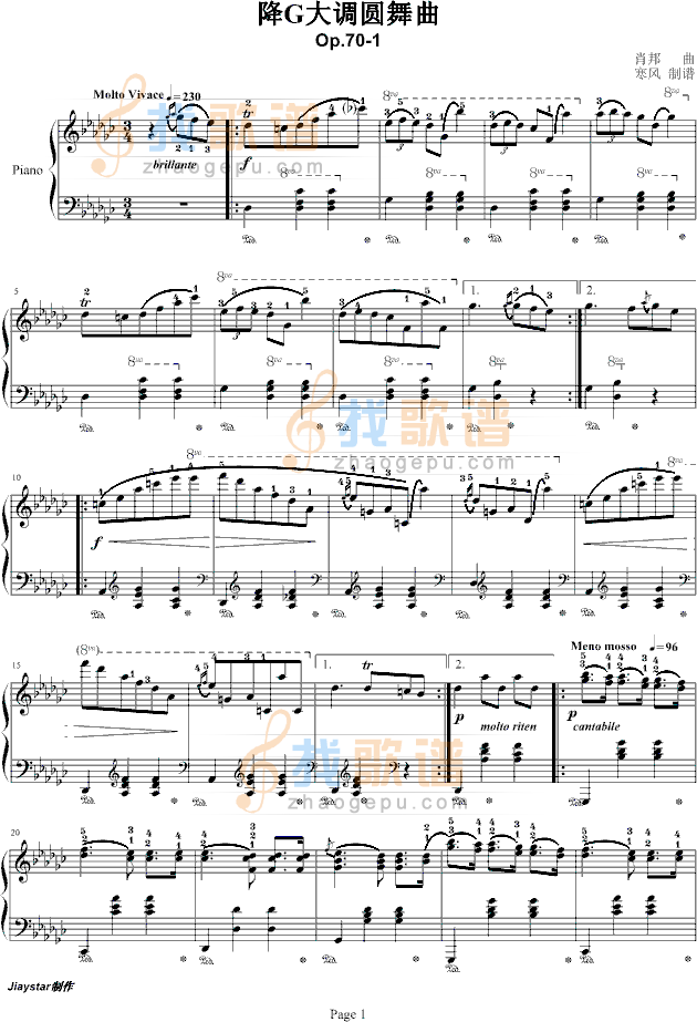 降G大调圆舞曲(Op70No.1)