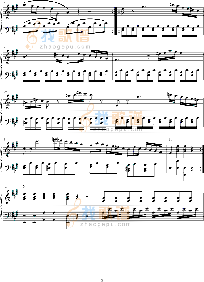 A大调奏鸣曲第一乐章