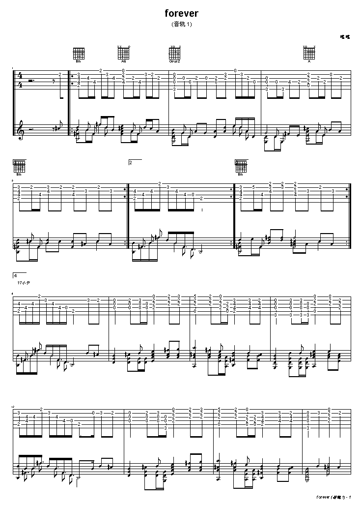Forever(vos)吉他谱( GTP 六)
