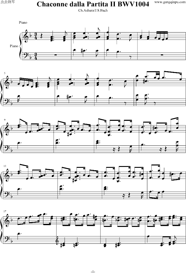 巴赫神作BWV.1004Chaconne改编