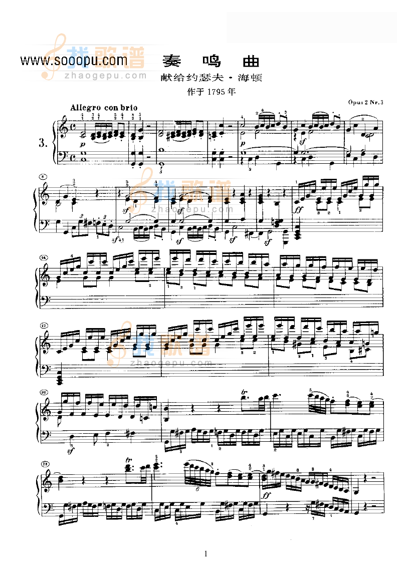 奏鸣曲(Opus2 Nr.3)