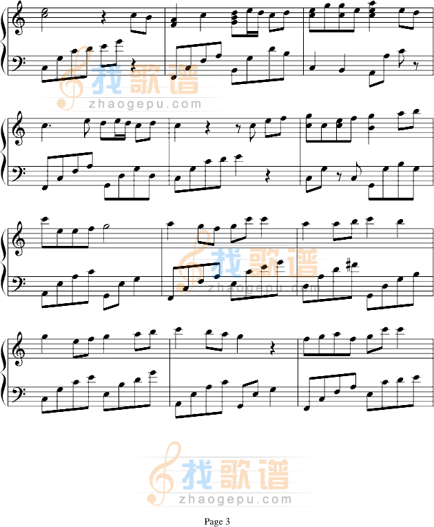 暖暖-(C调简单版)