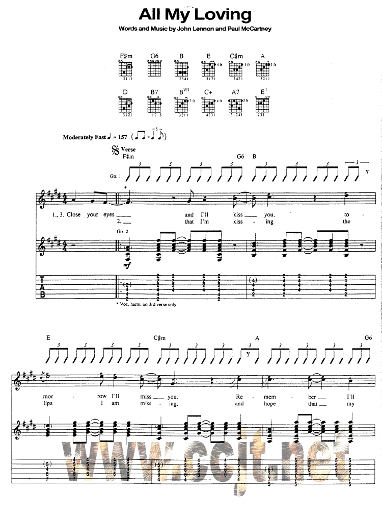 All My Loving吉他谱( 六)-