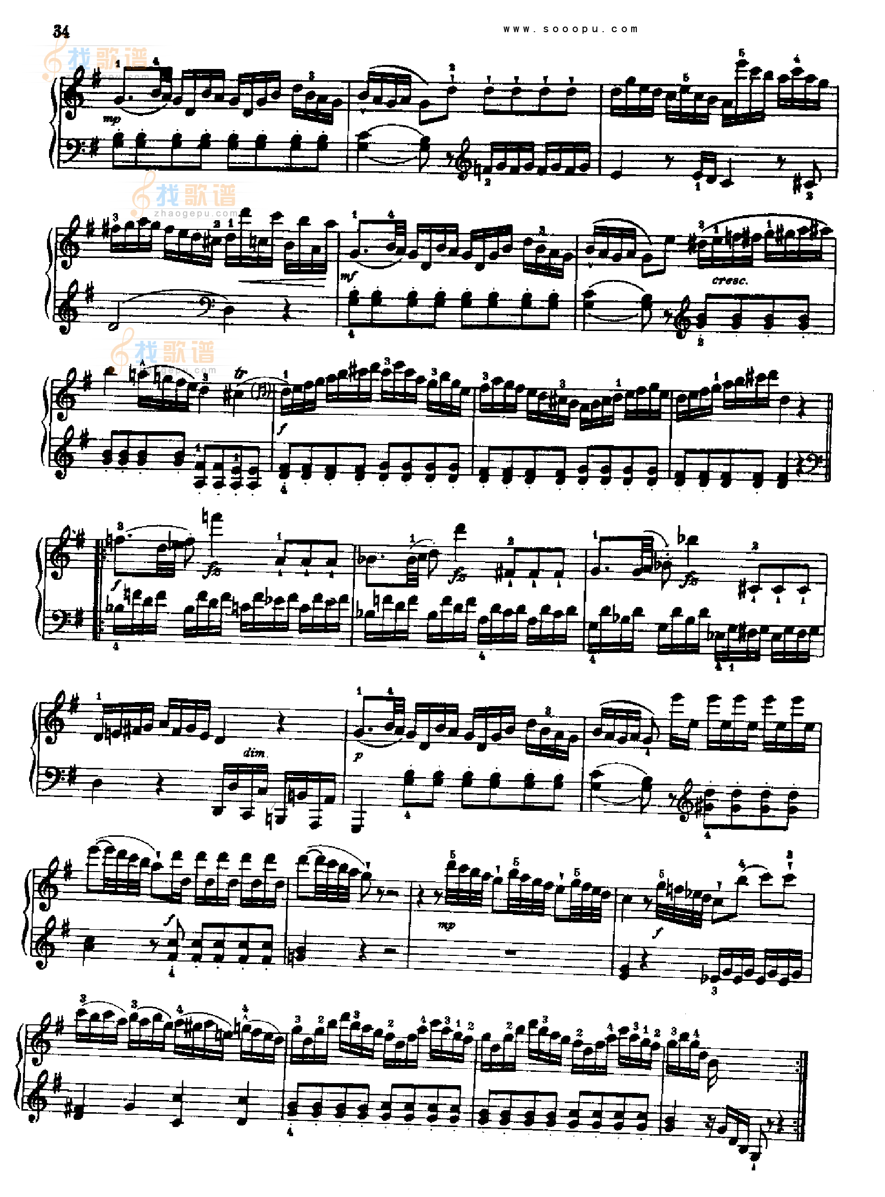 奏鸣曲四(献给埃斯特哈齐王妃)1784年出版