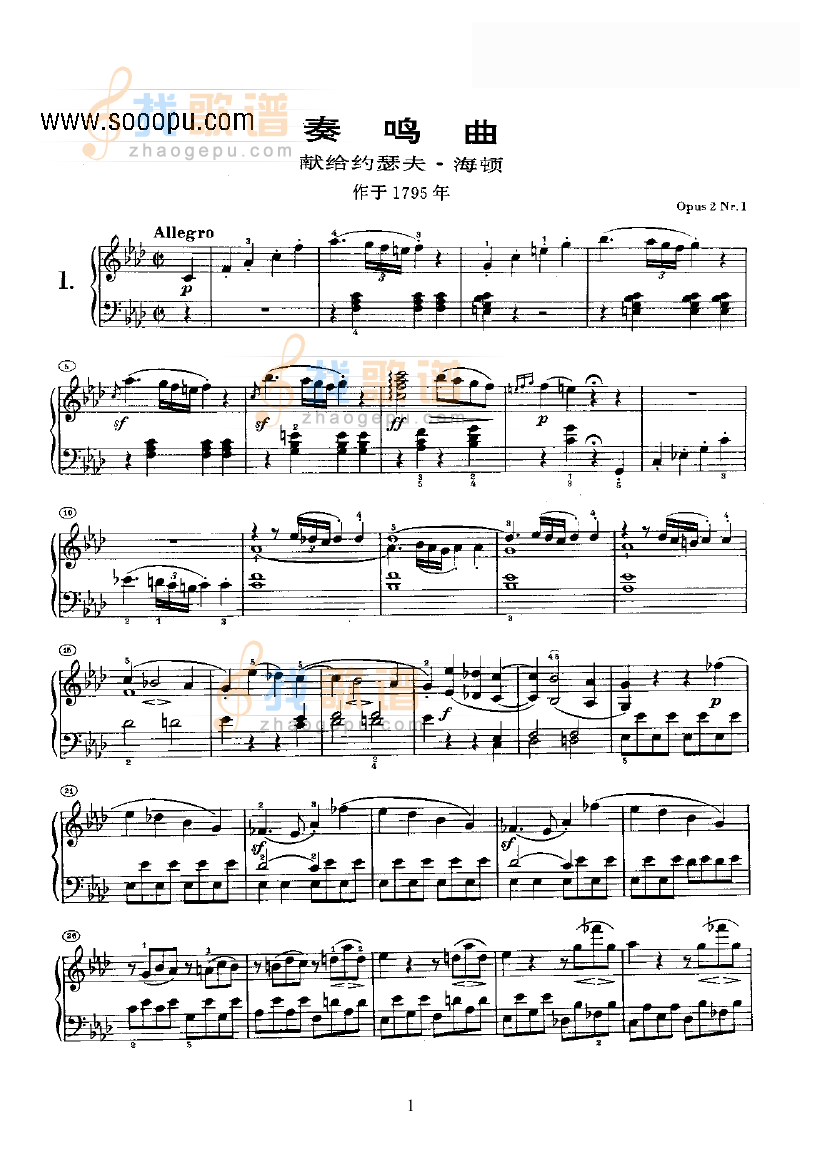 奏鸣曲(Opus2 Nr.1)