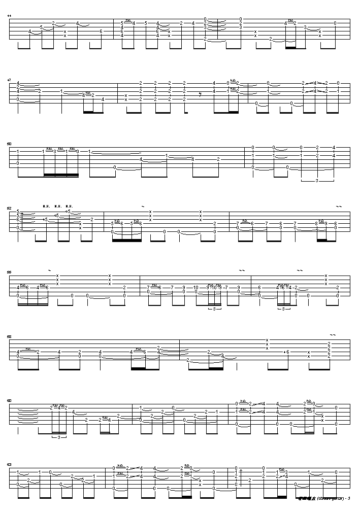 普通朋友独奏版吉他谱( GTP谱)