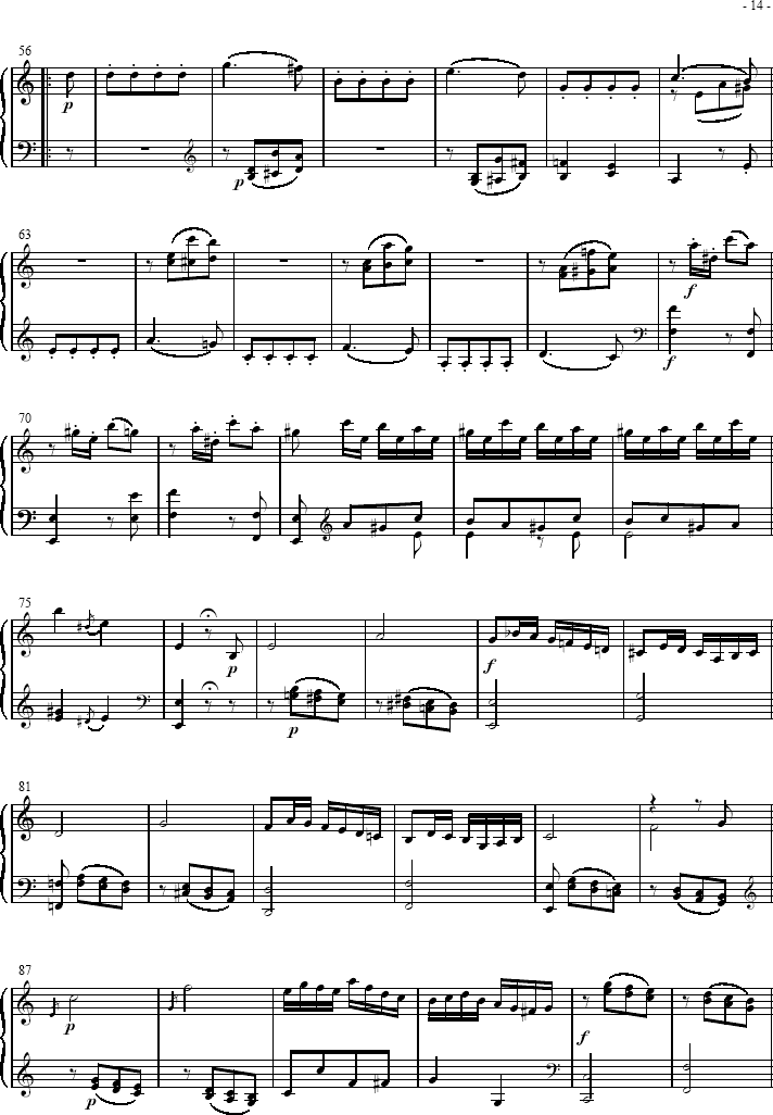 奏鸣曲 Sonatas K279 Mvt.3