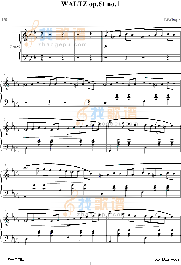WALTZ op.61 no.1-肖邦
