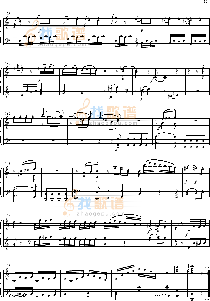 奏鸣曲 Sonatas K279 Mvt.3-莫扎特