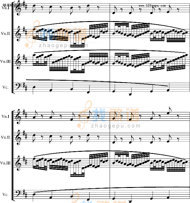 卡农交响曲(3小提琴+1大提琴)-帕赫贝尔-Pachelbel