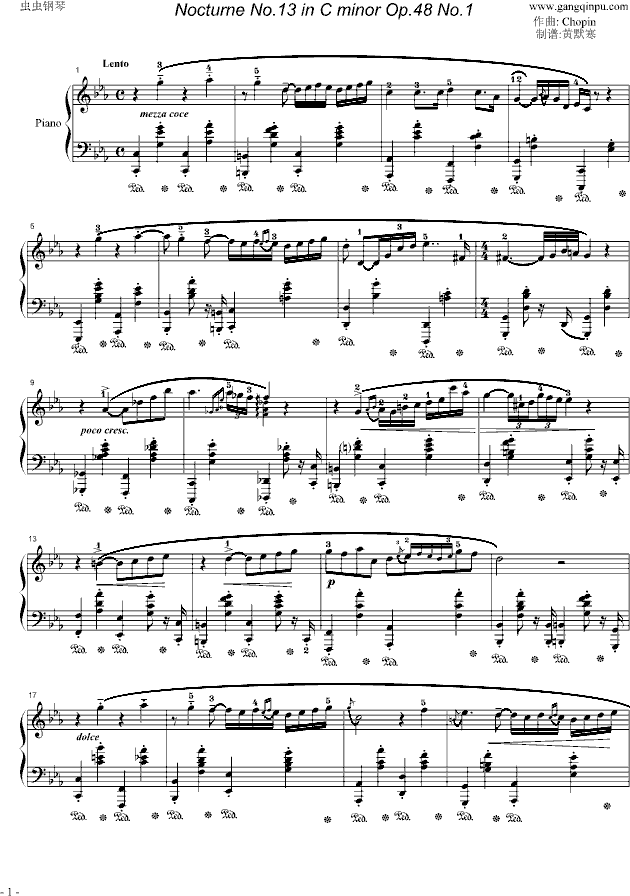 肖邦c小调夜曲 Op.48 No.1