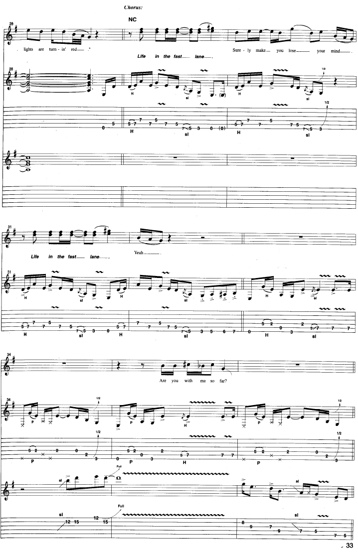Life In The Fast Lane - 原版扫描吉他谱( 六)-