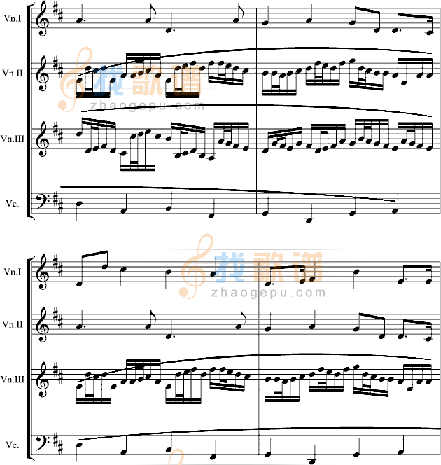 卡农交响曲(3小提琴+1大提琴)