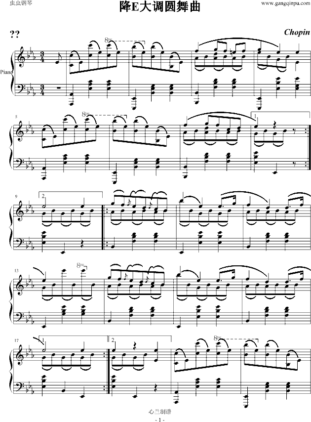 肖邦-chopin  降E大调圆舞曲