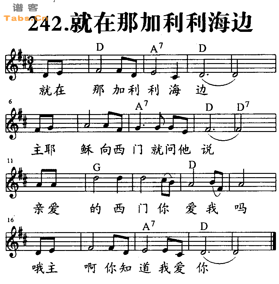 就在那加利利海边 	