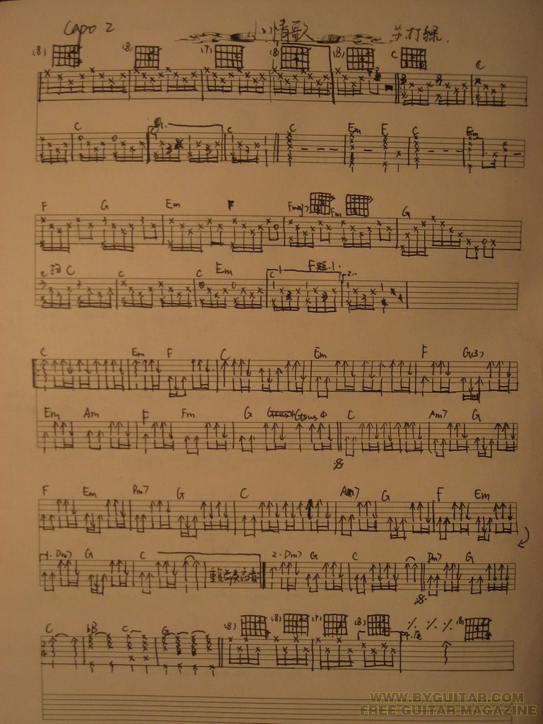 小情歌 扫弦版