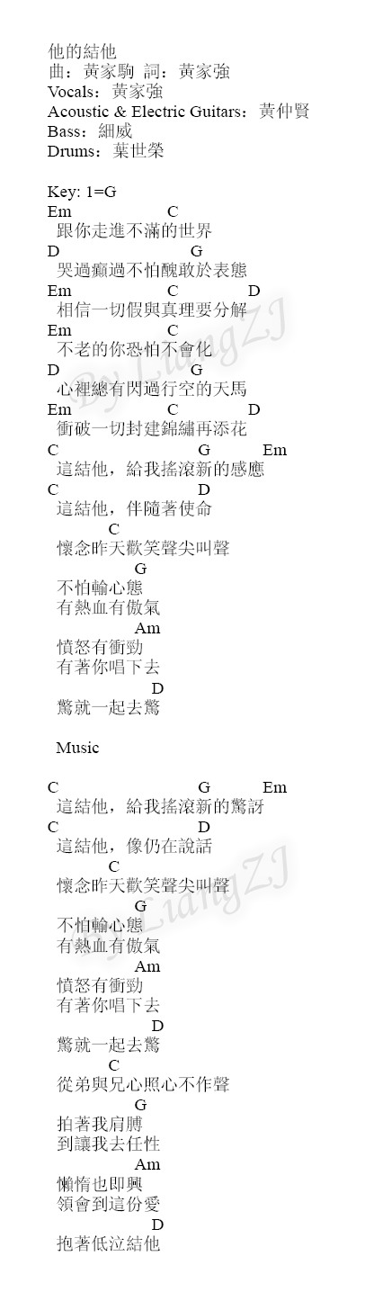 他的结他