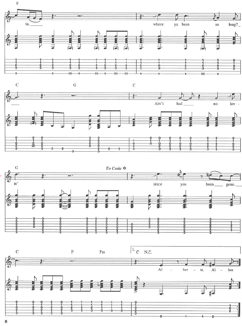 alberta吉他谱( 六)-