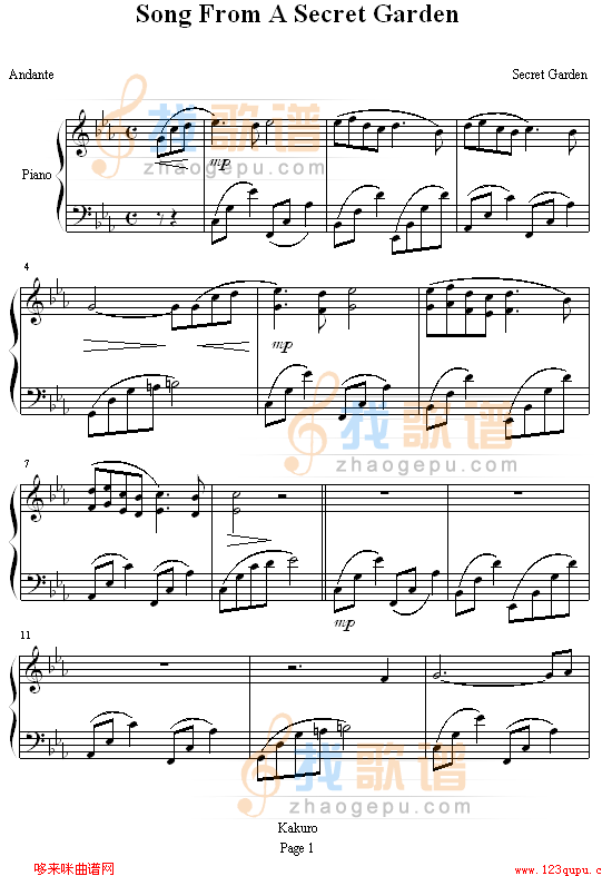 song from a secret garden-神秘园