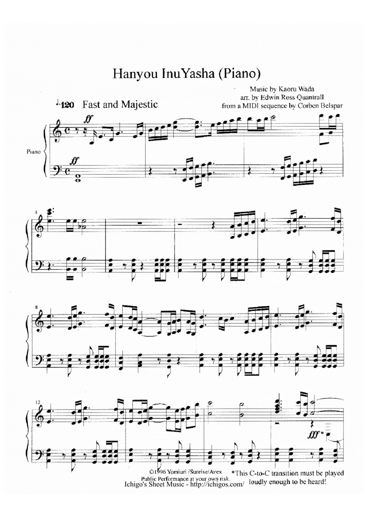 hanyou inu yasha (piano)