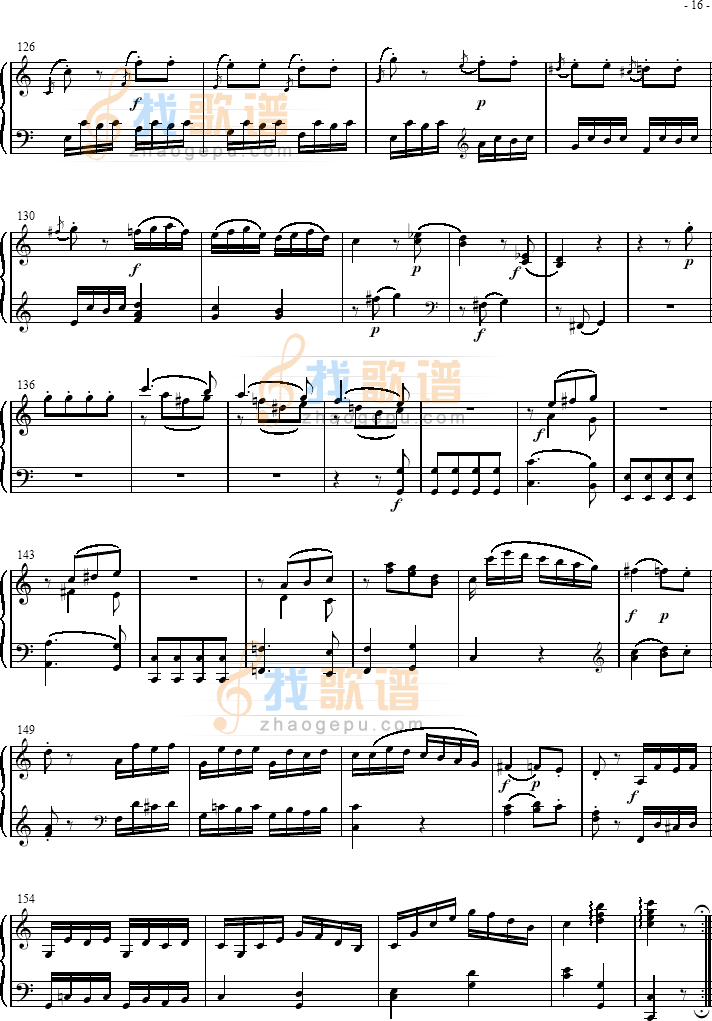 奏鸣曲 Sonatas K279 Mvt.3