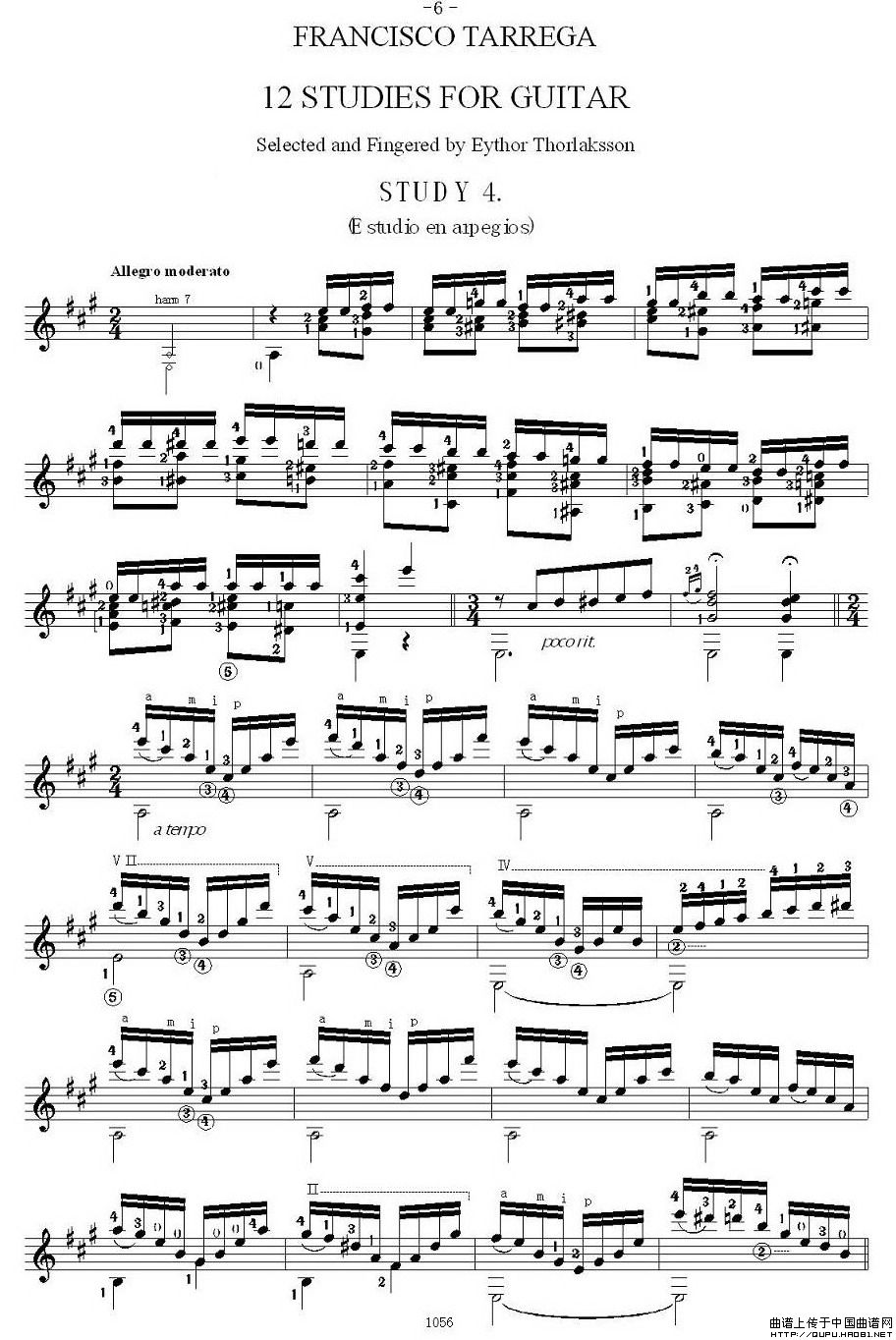 他雷加12首练习曲之4