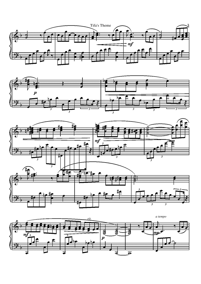 Tifa is Theme Piano Version