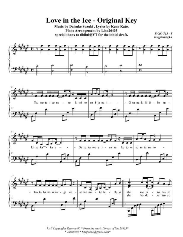 Love In The Ice -Original Key