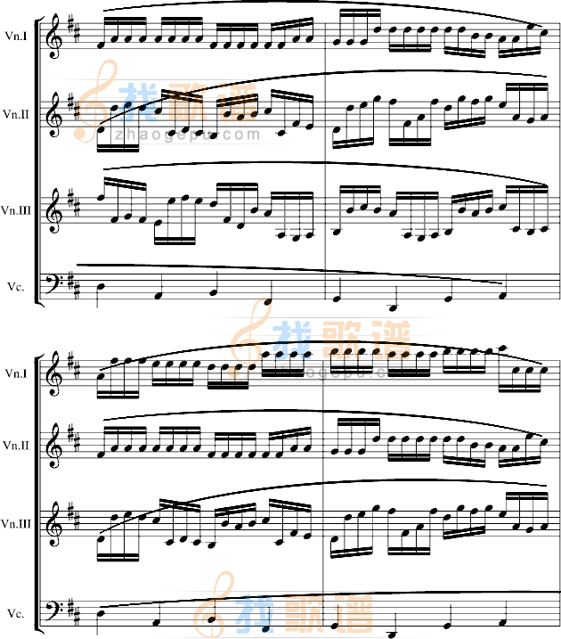 卡农交响曲(3小提琴+1大提琴)