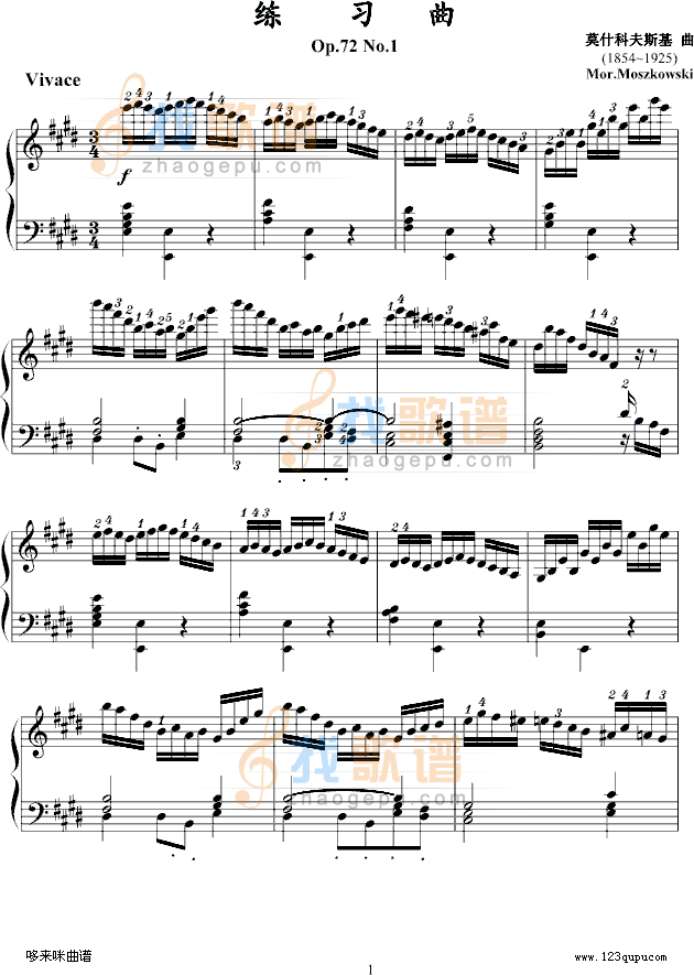 练习曲Op.72 No.1-莫什科夫斯基