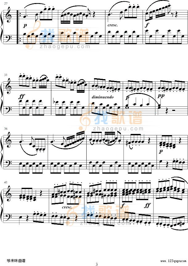 C大调小奏鸣曲第一乐章-克来门蒂
