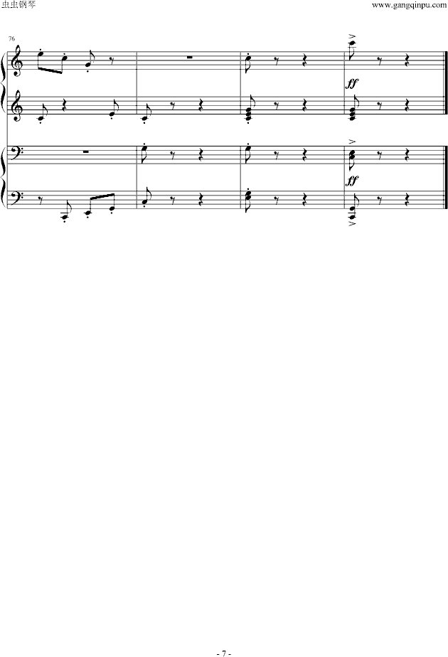 拨奏波尔卡舞曲（四手联弹）