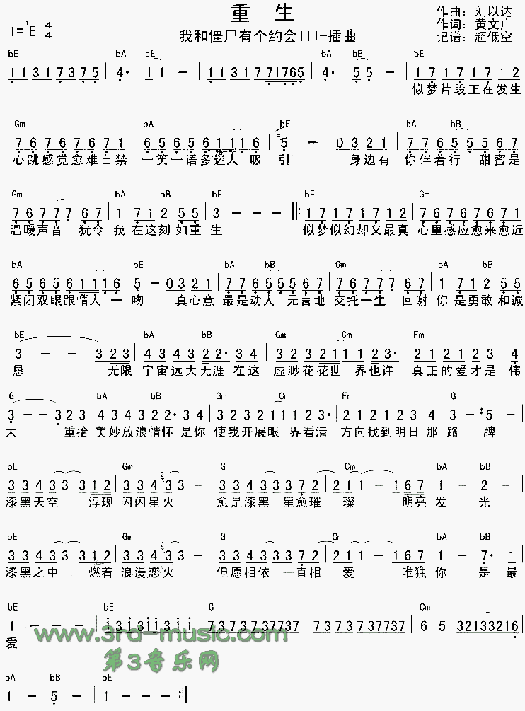 重生(我和僵尸有个约会Ⅲ插曲、粤语)