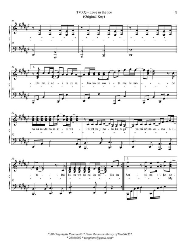 Love In The Ice -Original Key