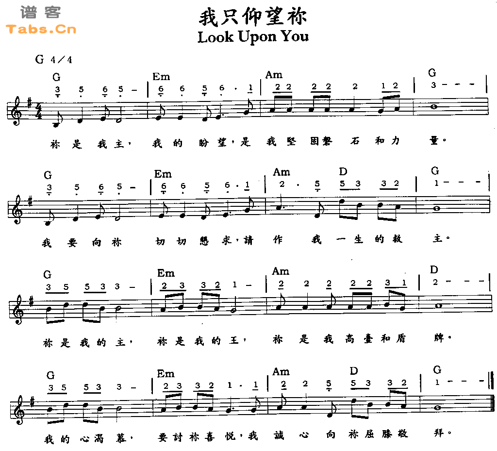 我只仰望你 	