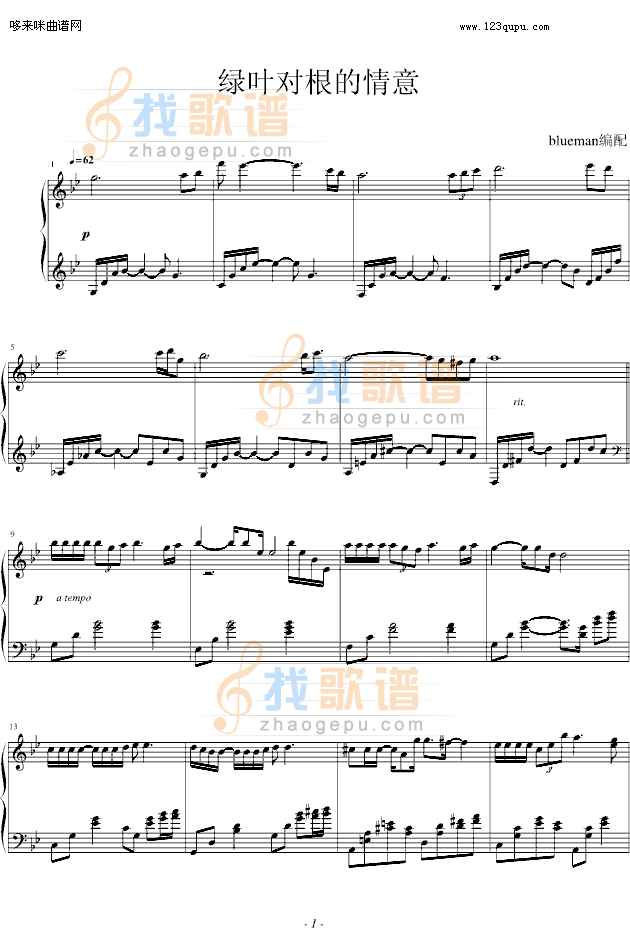 绿叶对根的情意-blueman版-毛阿敏