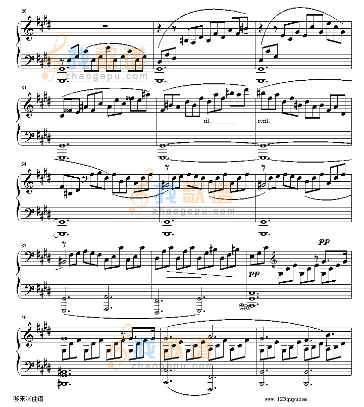 贝多芬月光第一乐章-贝多芬