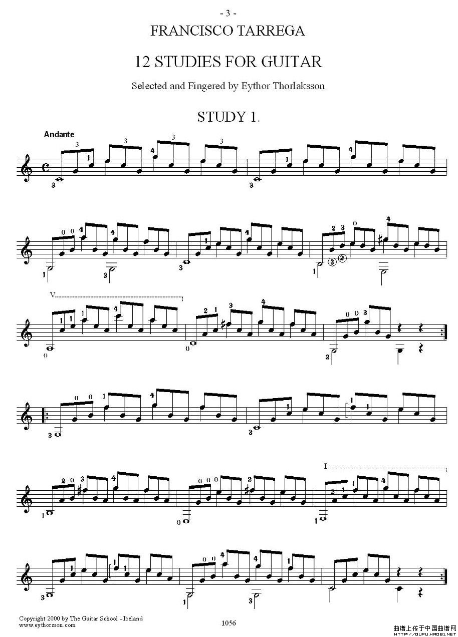 他雷加12首练习曲之1