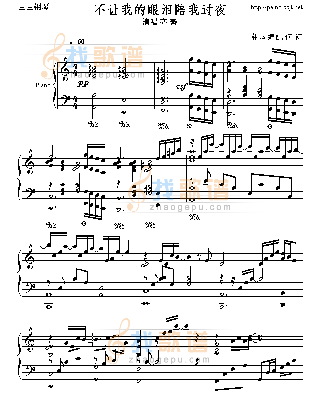 不让我的眼泪陪我过夜