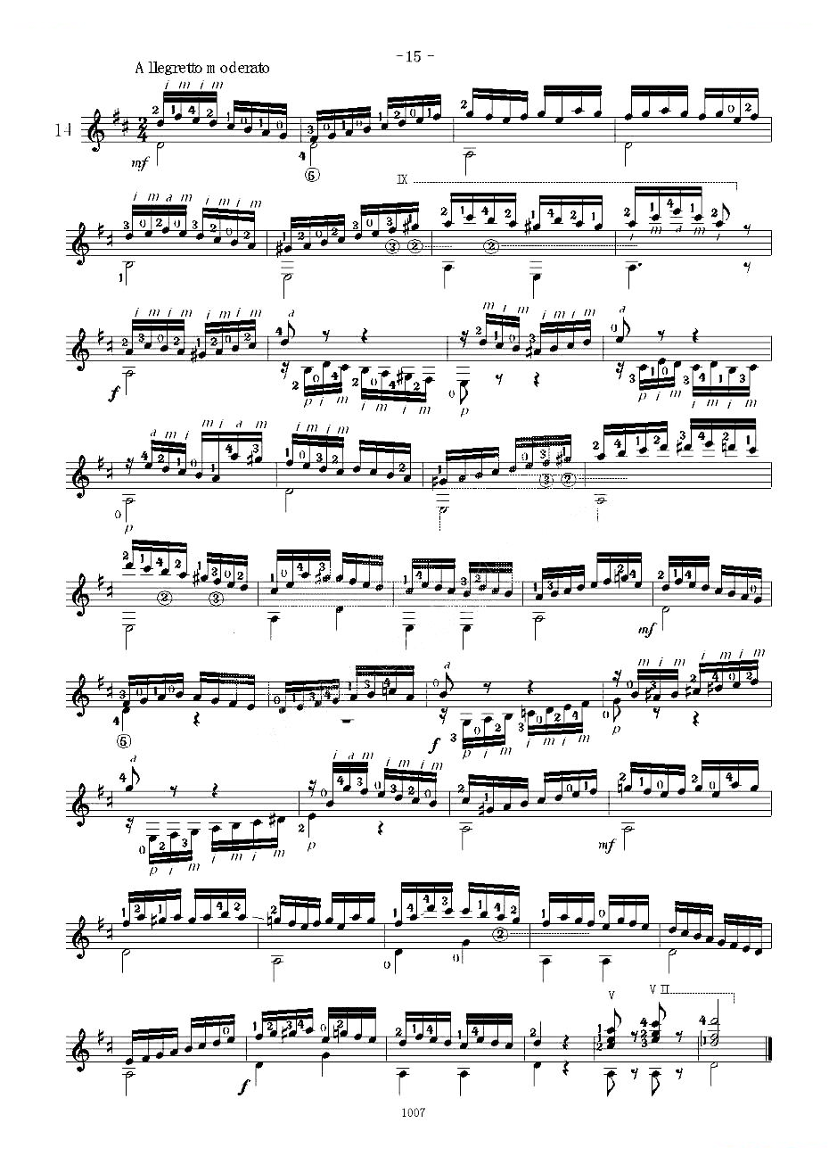 卡尔卡席25首练习曲之11——15