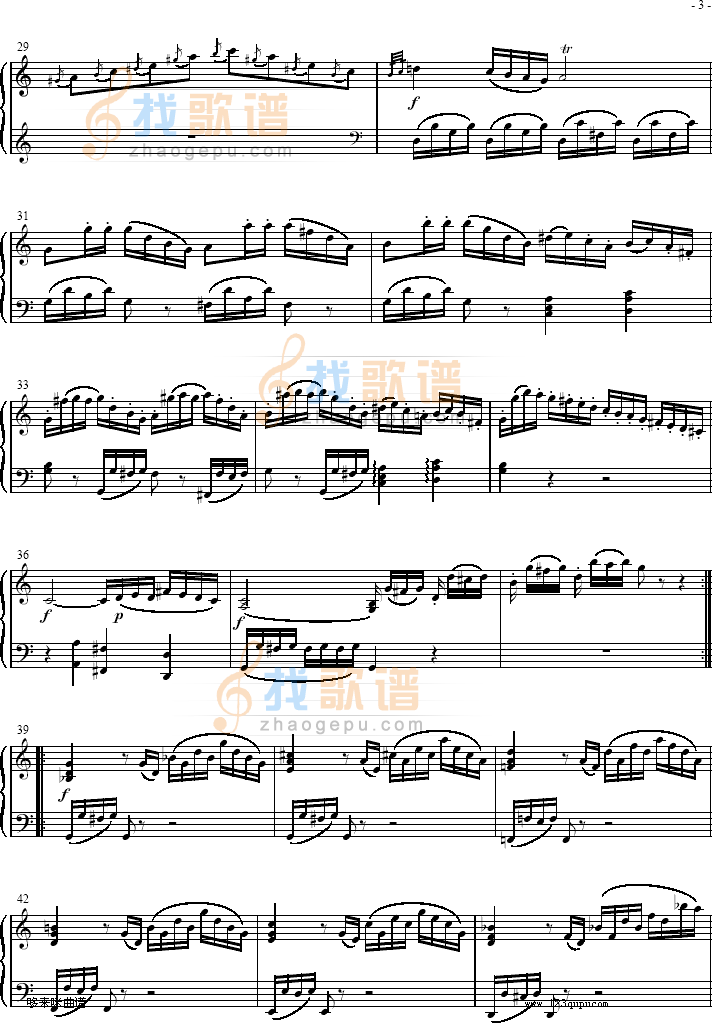 奏鸣曲 Sonatas K279   Mvt.1-莫扎特