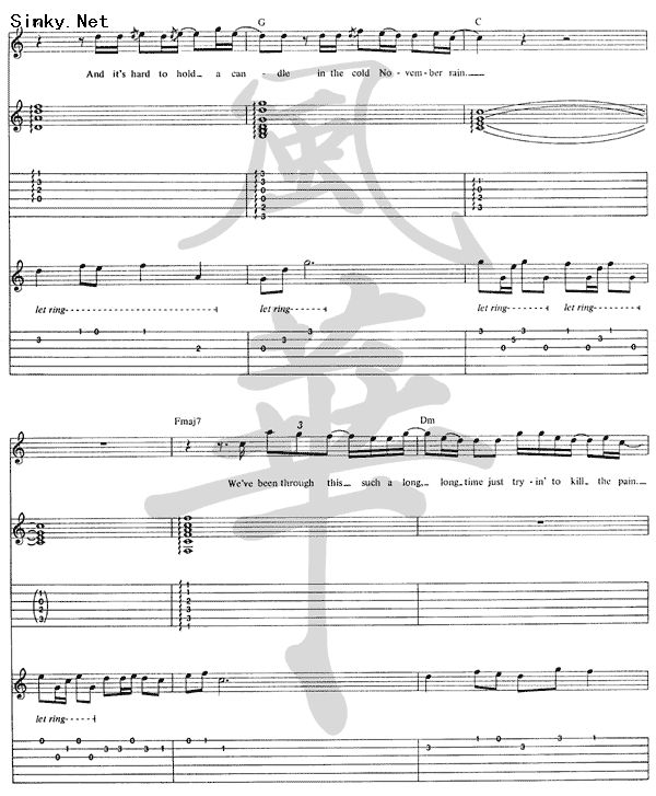 November Rain原版谱例十一月的雨