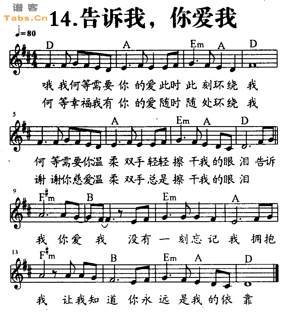 告诉我，你爱我 	