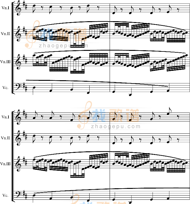 卡农交响曲(3小提琴+1大提琴)