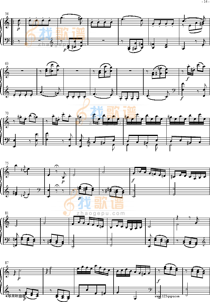 奏鸣曲 Sonatas K279 Mvt.3-莫扎特