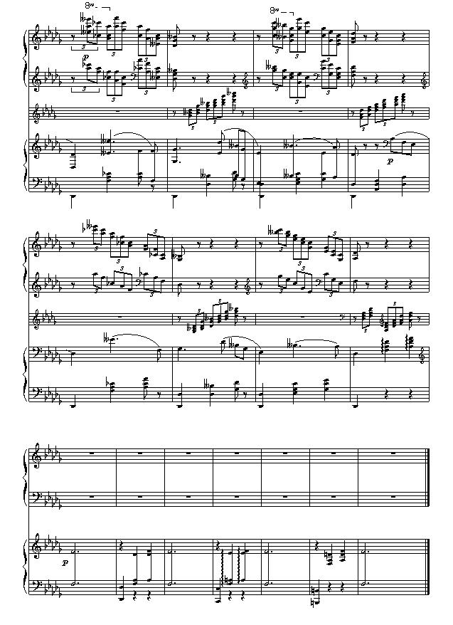 降b小调第一钢琴协奏曲(两架钢琴谱）