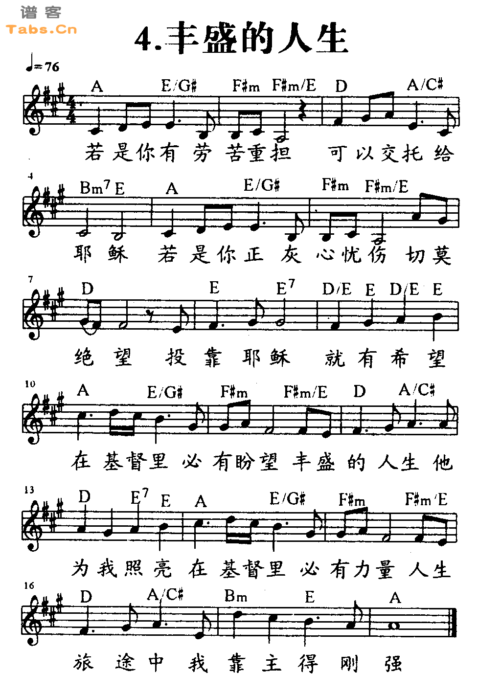 丰盛的人生 	
