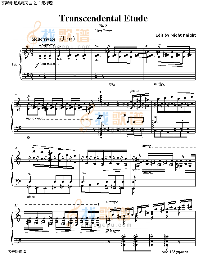 李斯特超凡练习曲第二首-李斯特