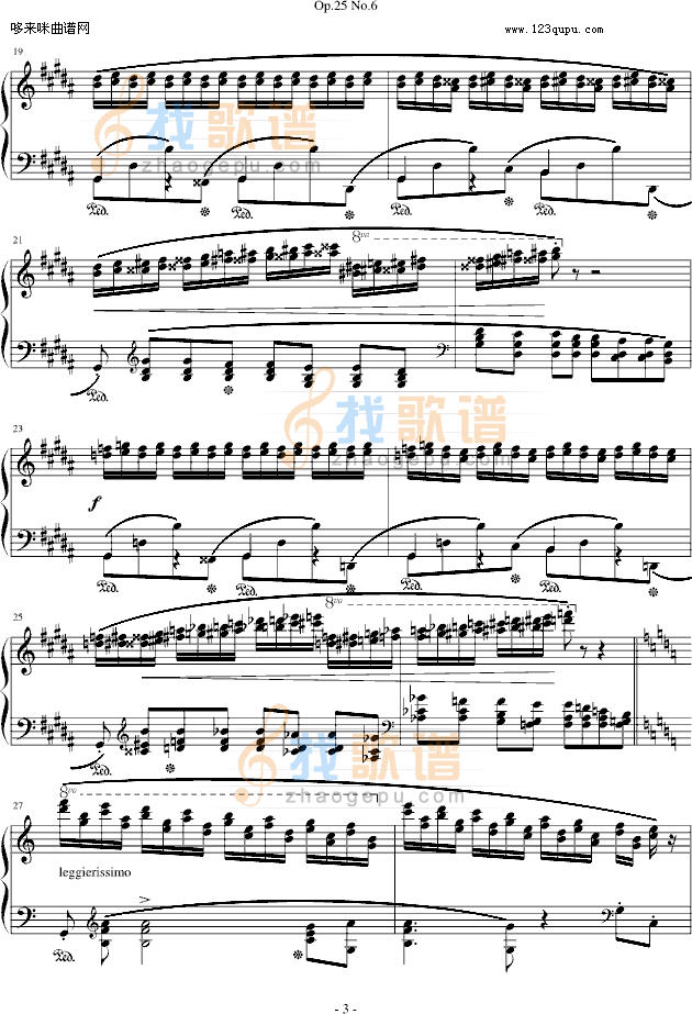 肖邦练习曲 Op.25 No.6-肖邦