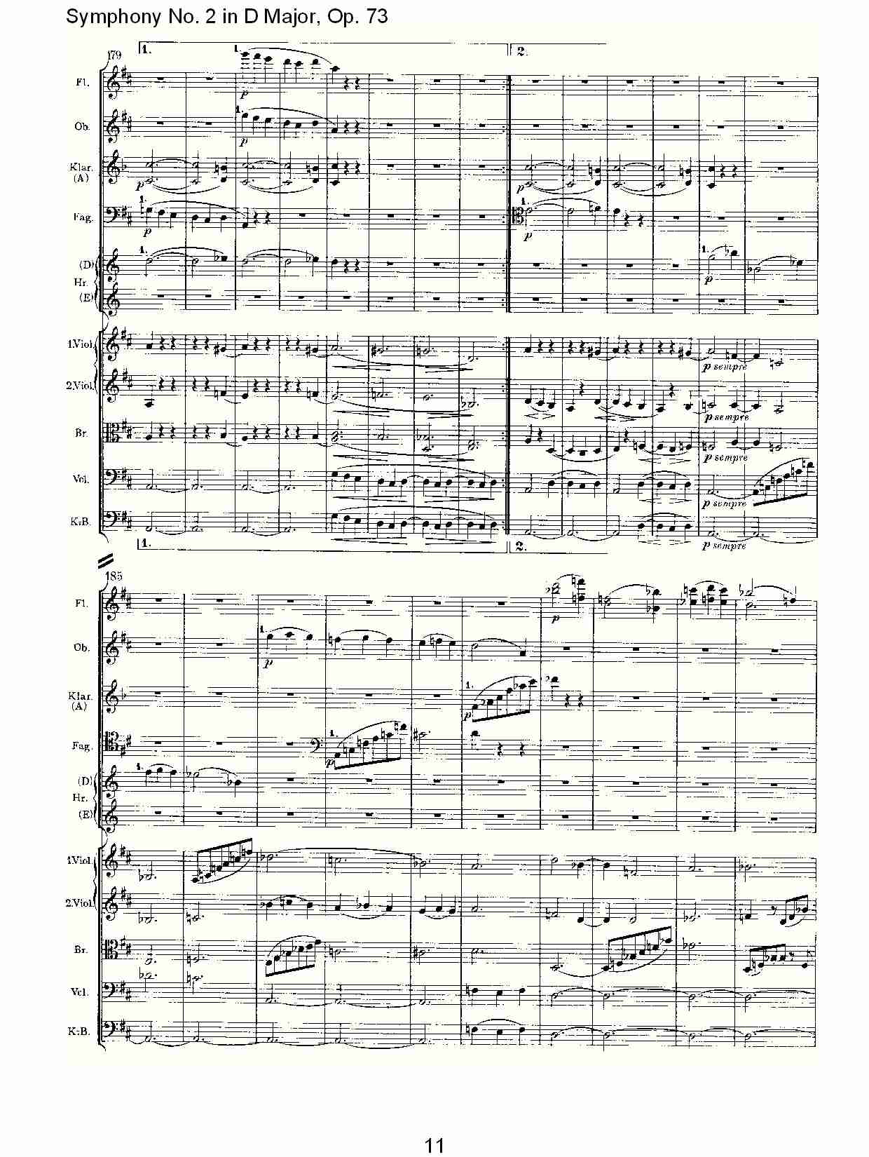 D大调第二交响曲, Op.73第一乐章（三）